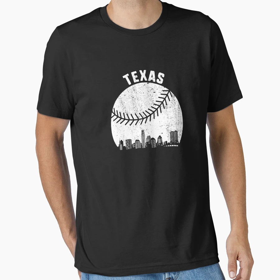 Austin Skyline Baseball Fan Texas T-Shirt - Novelty Apparel for Adults - T-Shirt, Sweatshirt, Hoodie