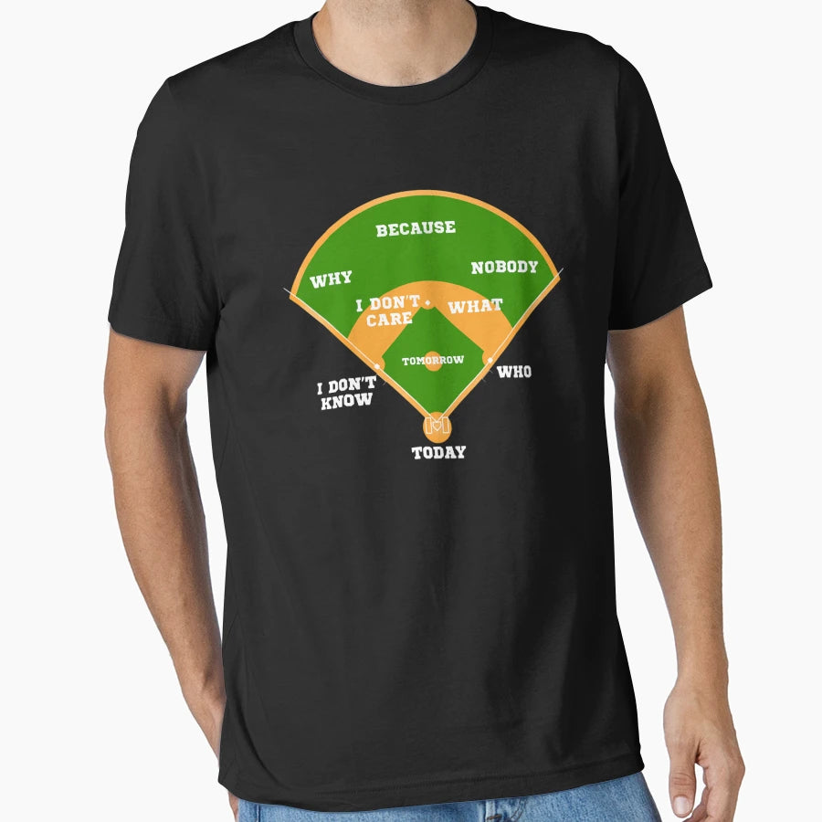 Whos First Baseball Diamond Fielding T-Shirt - Custom Art Print Men Women - T-Shirt, Sweatshirt, Hoodie