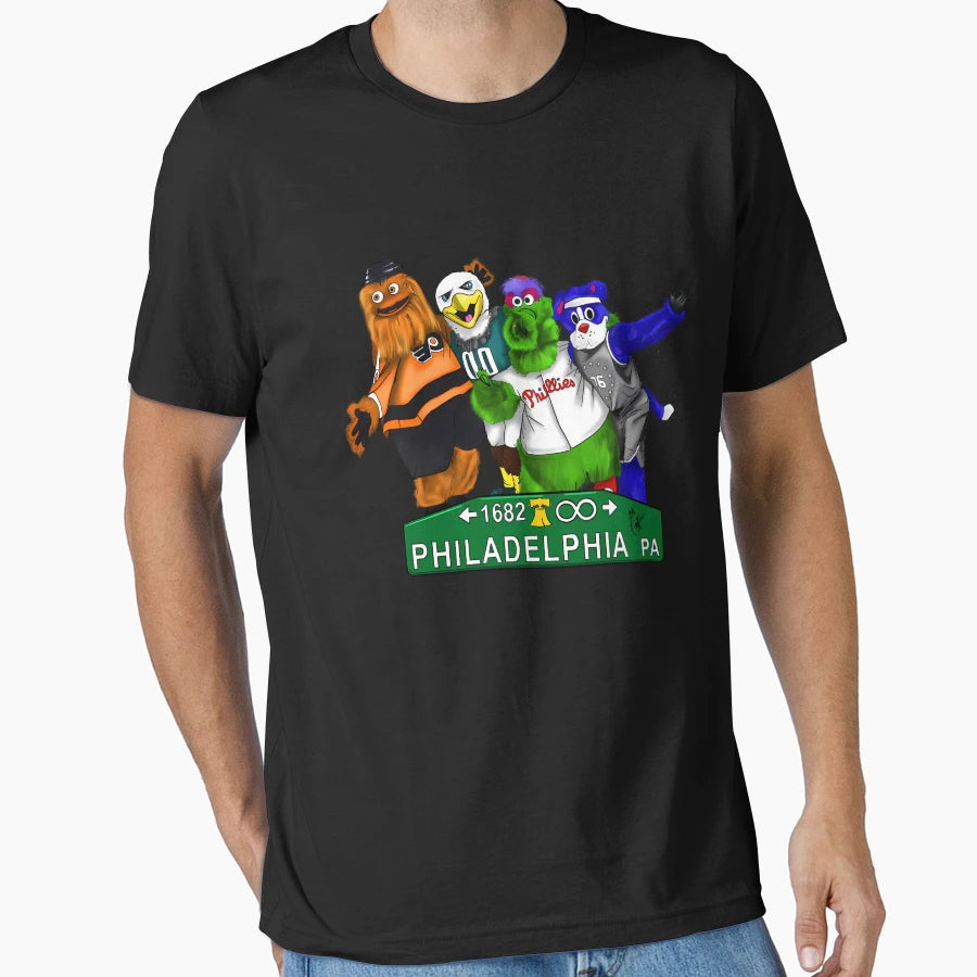 Philly Mascots 1682 T-Shirt - Custom Art Print Men Women - T-Shirt, Sweatshirt, Hoodie