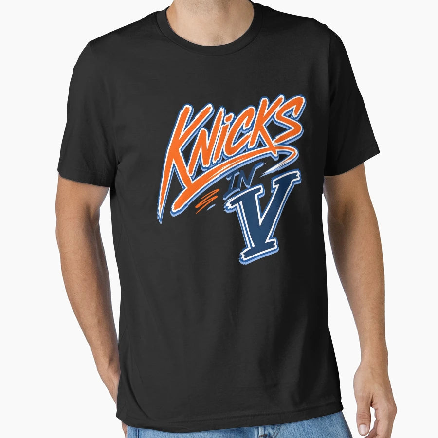 Knicks V New York Basketball Fan T-Shirt - Aesthetic Graphic for Adults - T-Shirt, Sweatshirt, Hoodie