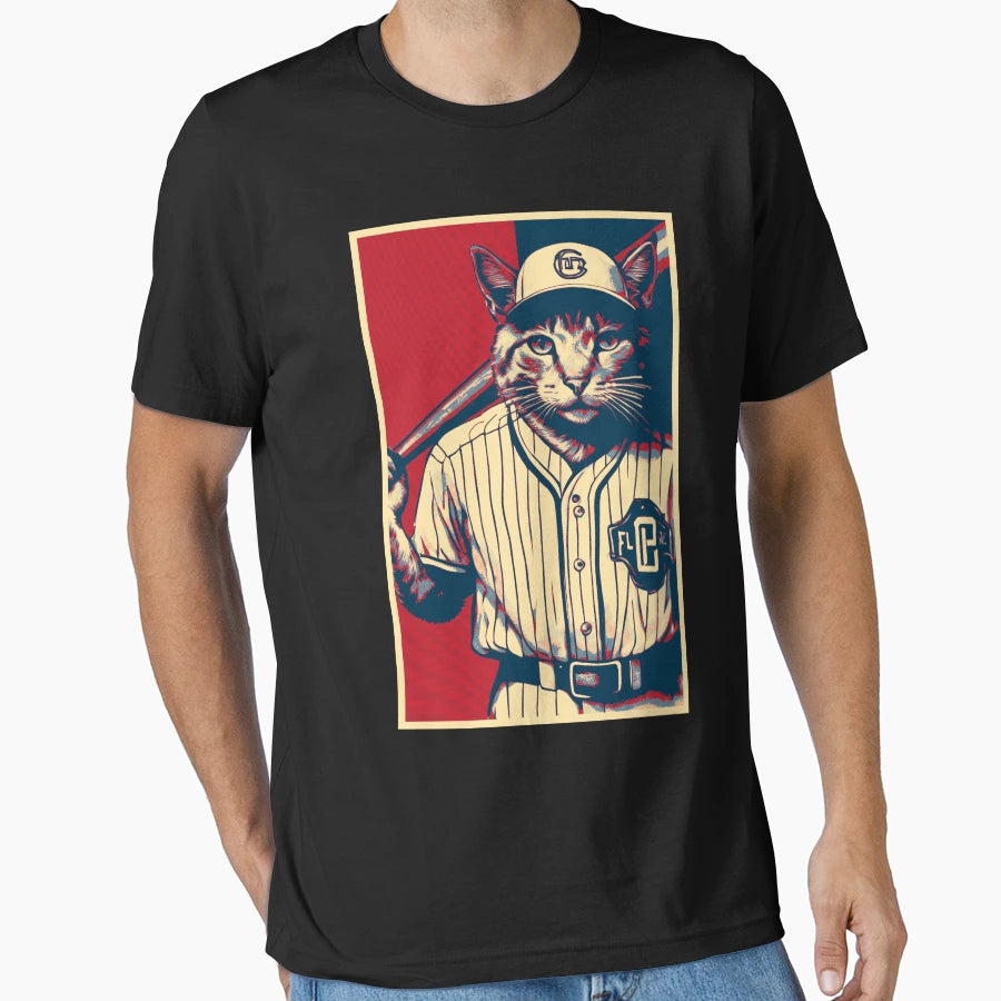 Cat Baseball Player Hope T-Shirt - Minimalist Print Unisex - T-Shirt, Sweatshirt, Hoodie