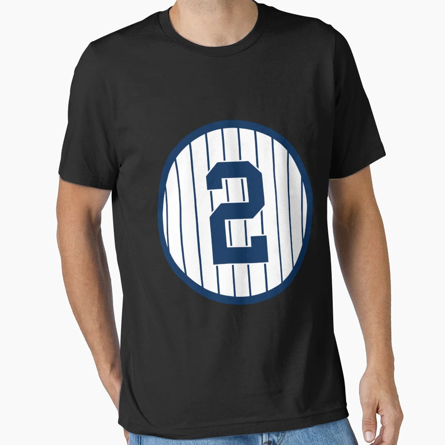 Derek Jeter 2 Jersey Number T-Shirt - Fun Novelty Design for Adults - T-Shirt, Sweatshirt, Hoodie