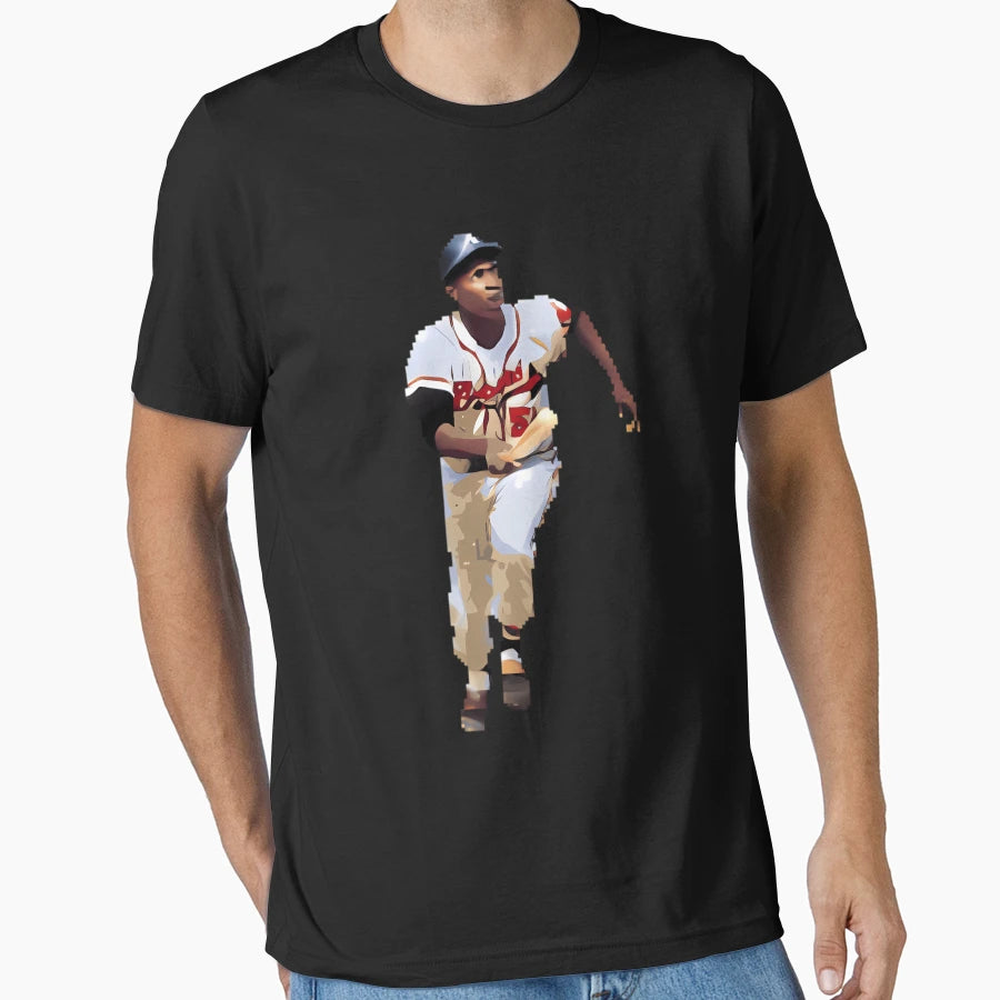 Hank Aaron T-Shirt - Custom Art Print Men Women - T-Shirt, Sweatshirt, Hoodie