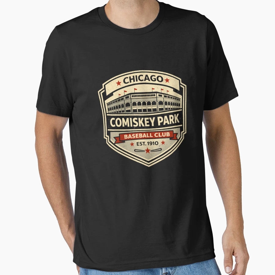 Chicago Baseball Comiskey Park Navy T-Shirt - Unique Graphic Men Women - T-Shirt, Sweatshirt, Hoodie