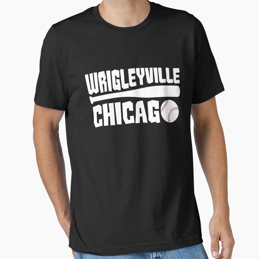 Wrigleyville Chicago Baseball T-Shirt - Minimalist Print for Adults - T-Shirt, Sweatshirt, Hoodie