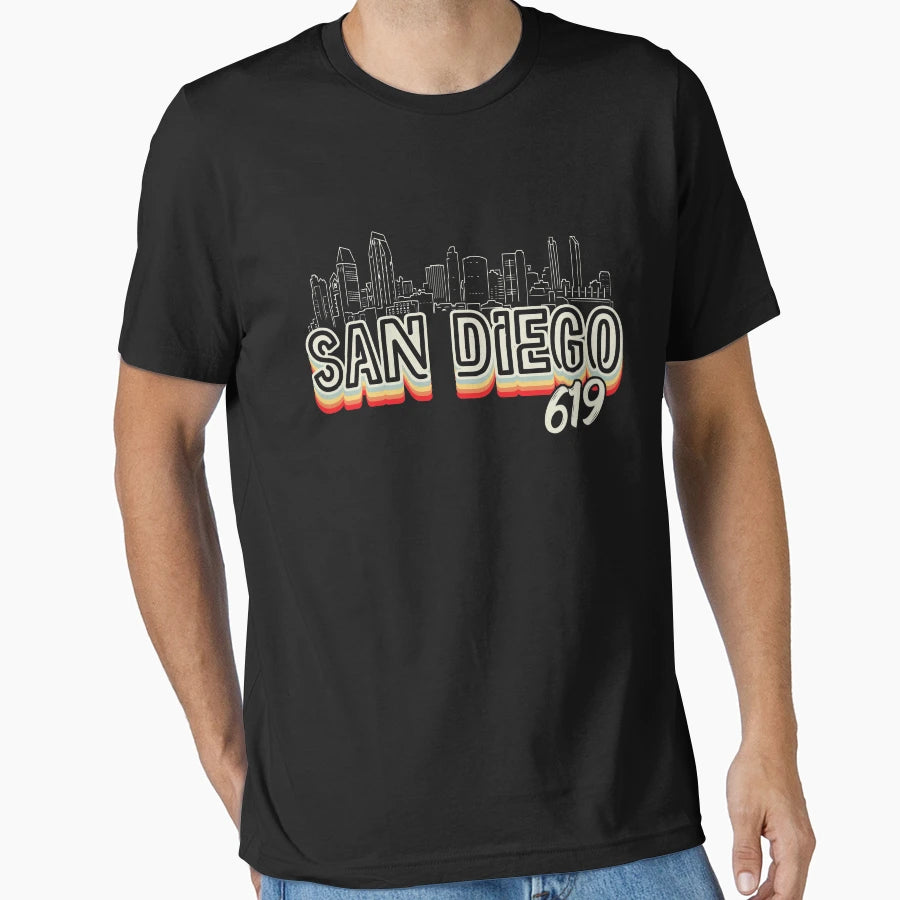 San Diego City Skyline 619 State T-Shirt - Fun Novelty Design Men Women - T-Shirt, Sweatshirt, Hoodie