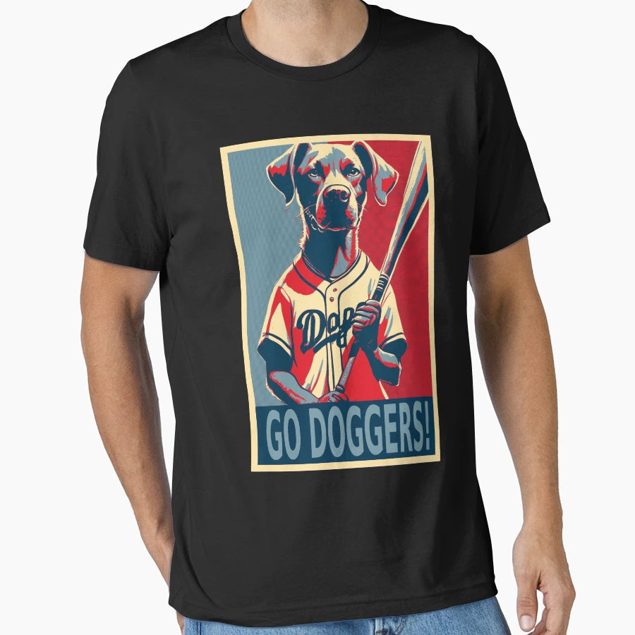 Dog Baseball Player Baseball Bat Hope T-Shirt - Unique Graphic for Adults - T-Shirt, Sweatshirt, Hoodie