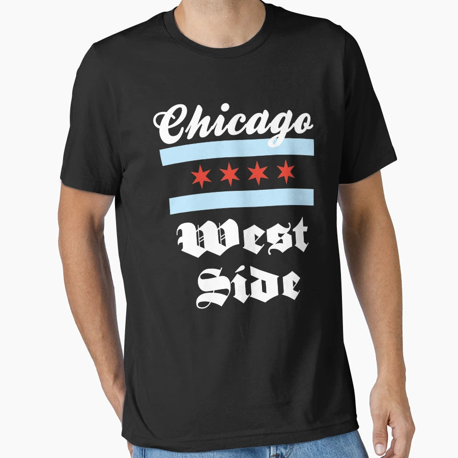 Chicago West Side Flag Illinois Usa T-Shirt - Streetwear Style for Adults - T-Shirt, Sweatshirt, Hoodie