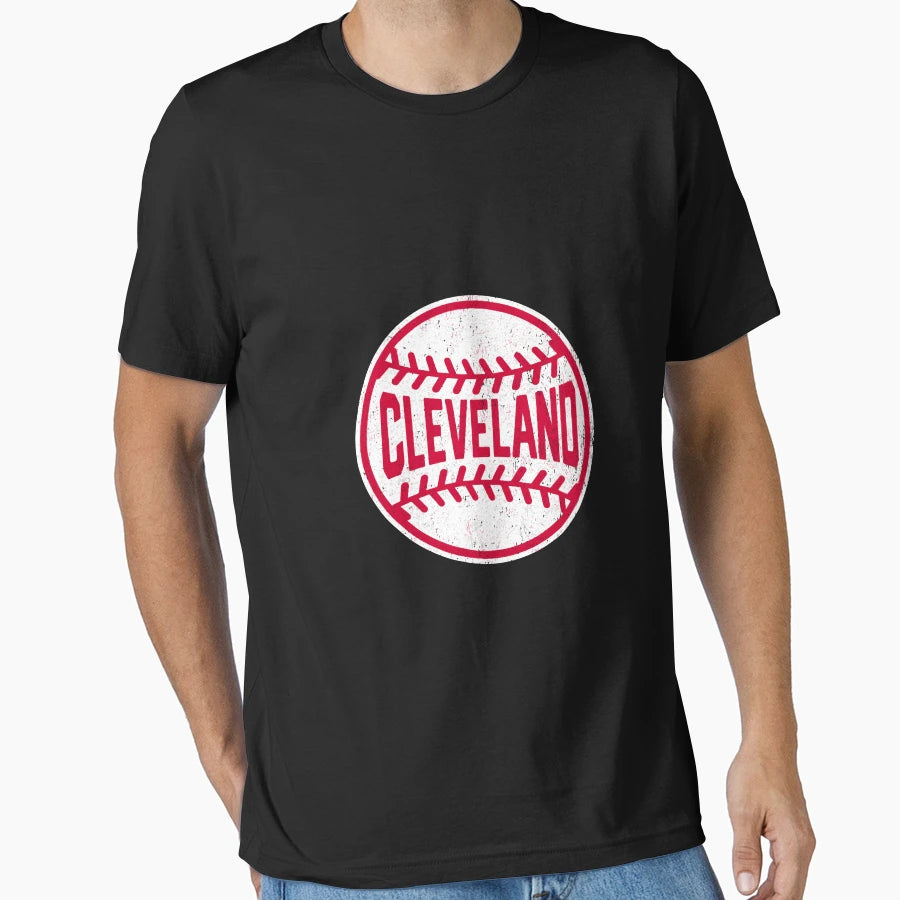 Cleveland Baseball Stitches T-Shirt - Graphic Print Men Women - T-Shirt, Sweatshirt, Hoodie