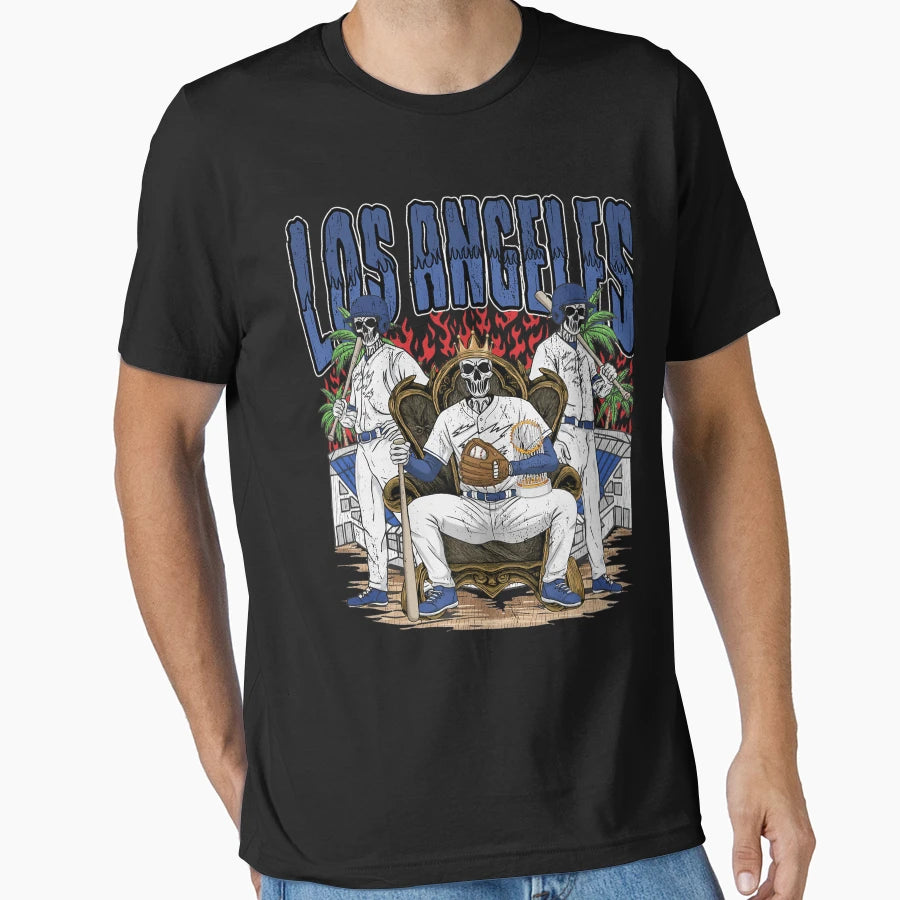 Los Angeles Baseball Skull T-Shirt - Streetwear Style Unisex - T-Shirt, Sweatshirt, Hoodie