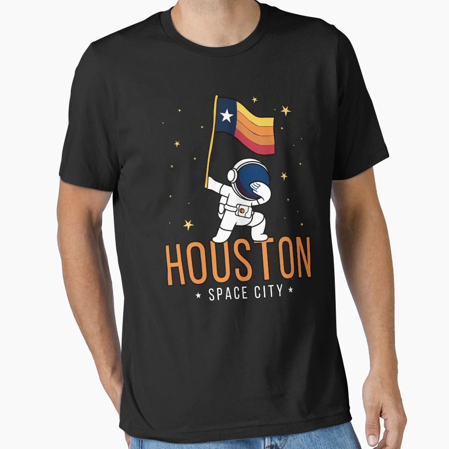 Houston Space City Astronaut T-Shirt - Fun Novelty Design for Adults - T-Shirt, Sweatshirt, Hoodie