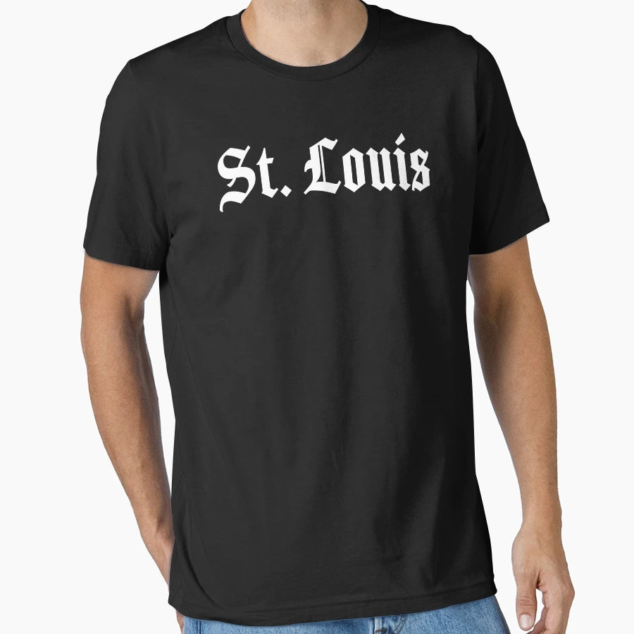 St Louis Saint Louis Usa Gothic Font T-Shirt - Aesthetic Graphic for Adults - T-Shirt, Sweatshirt, Hoodie