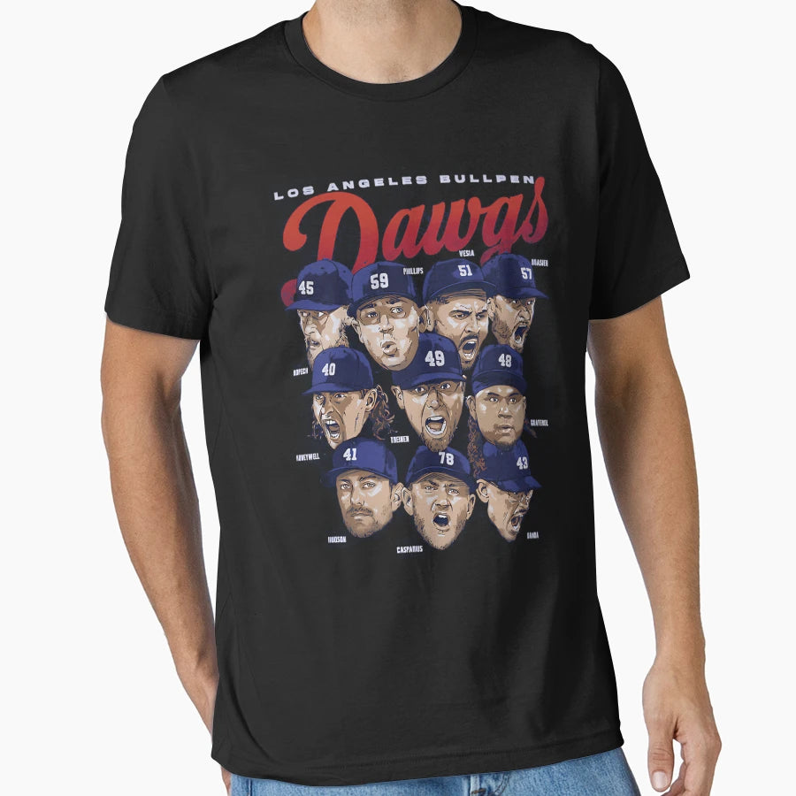 Los Angeles D Bullpen Dawgs T-Shirt - Aesthetic Graphic Unisex - T-Shirt, Sweatshirt, Hoodie