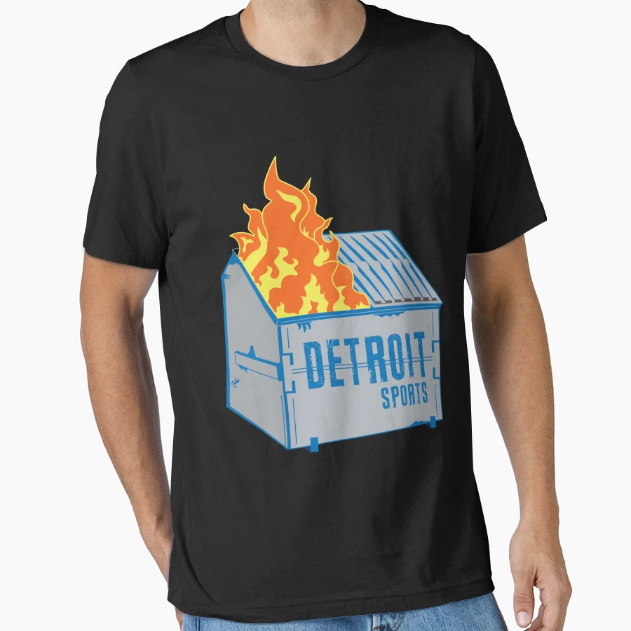 Detroit Sports Dumpster Fire T-Shirt - Unique Graphic Men Women - T-Shirt, Sweatshirt, Hoodie