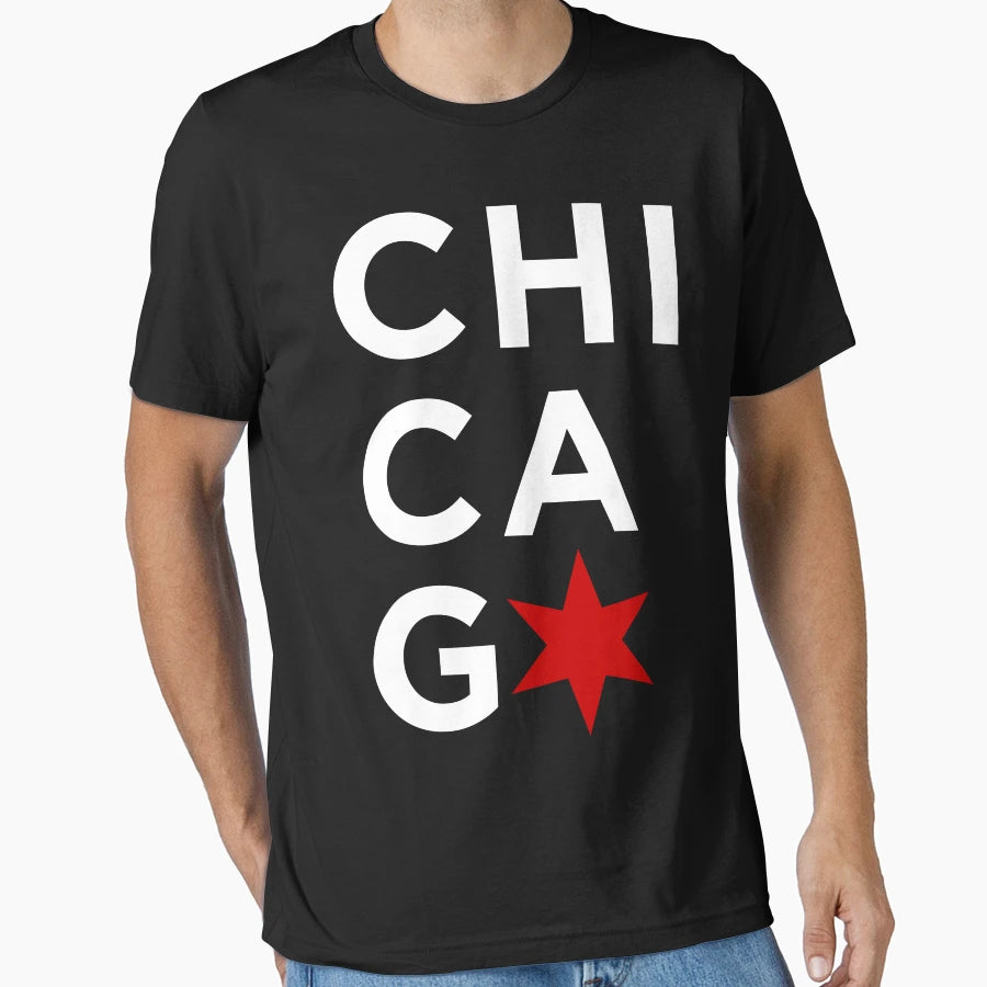 Chicago White T-Shirt - Aesthetic Graphic for Adults - T-Shirt, Sweatshirt, Hoodie