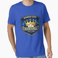 Kansas City Baseball Badge Royal Blue T-Shirt - Trendy Graphic for Adults - T-Shirt, Sweatshirt, Hoodie