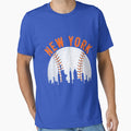 New York Ny Skyline City Baseball Met T-Shirt - Novelty Apparel for Adults - T-Shirt, Sweatshirt, Hoodie