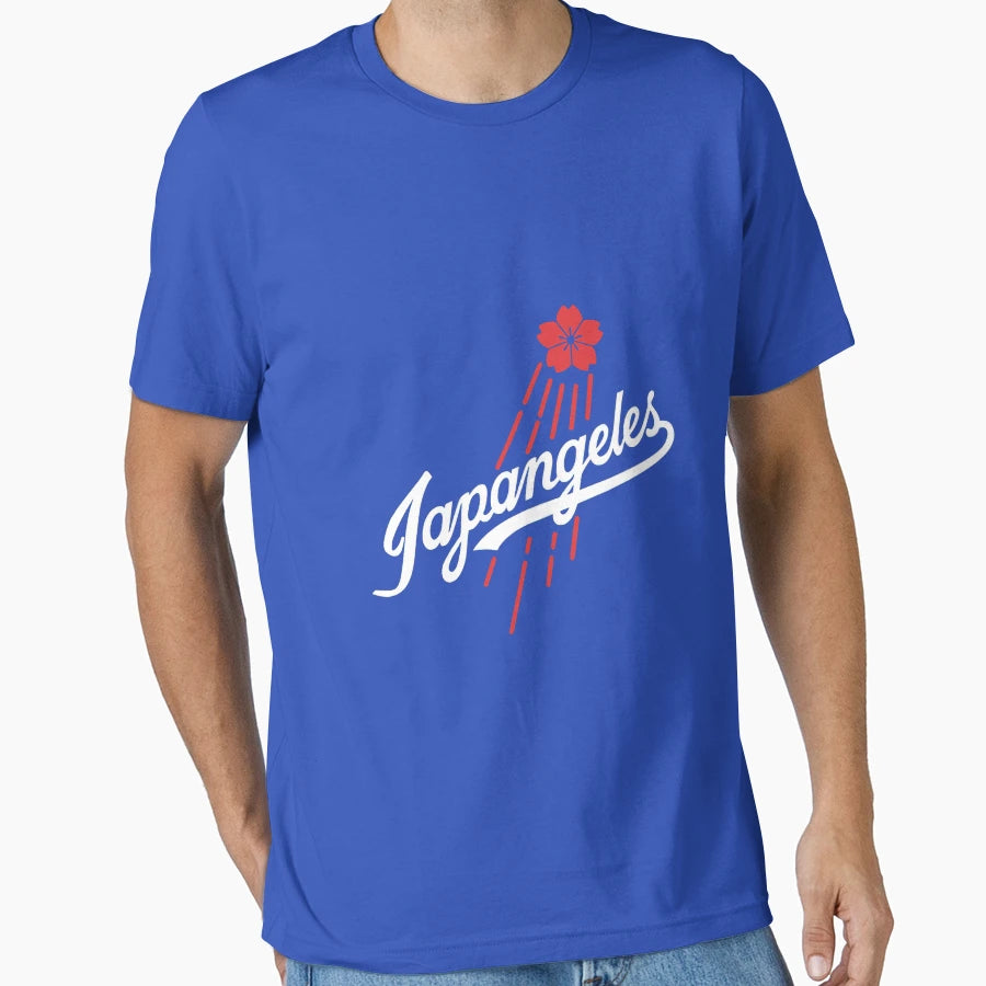 Sakura Japangeles Los Angeles Dodgers Logo T-Shirt - Novelty Apparel Unisex - T-Shirt, Sweatshirt, Hoodie