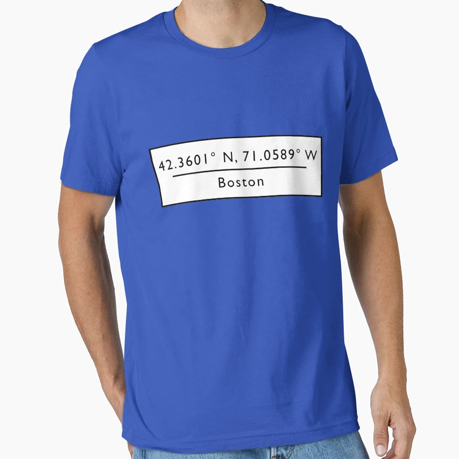 Boston Coordinates T-Shirt - Unique Graphic Unisex - T-Shirt, Sweatshirt, Hoodie