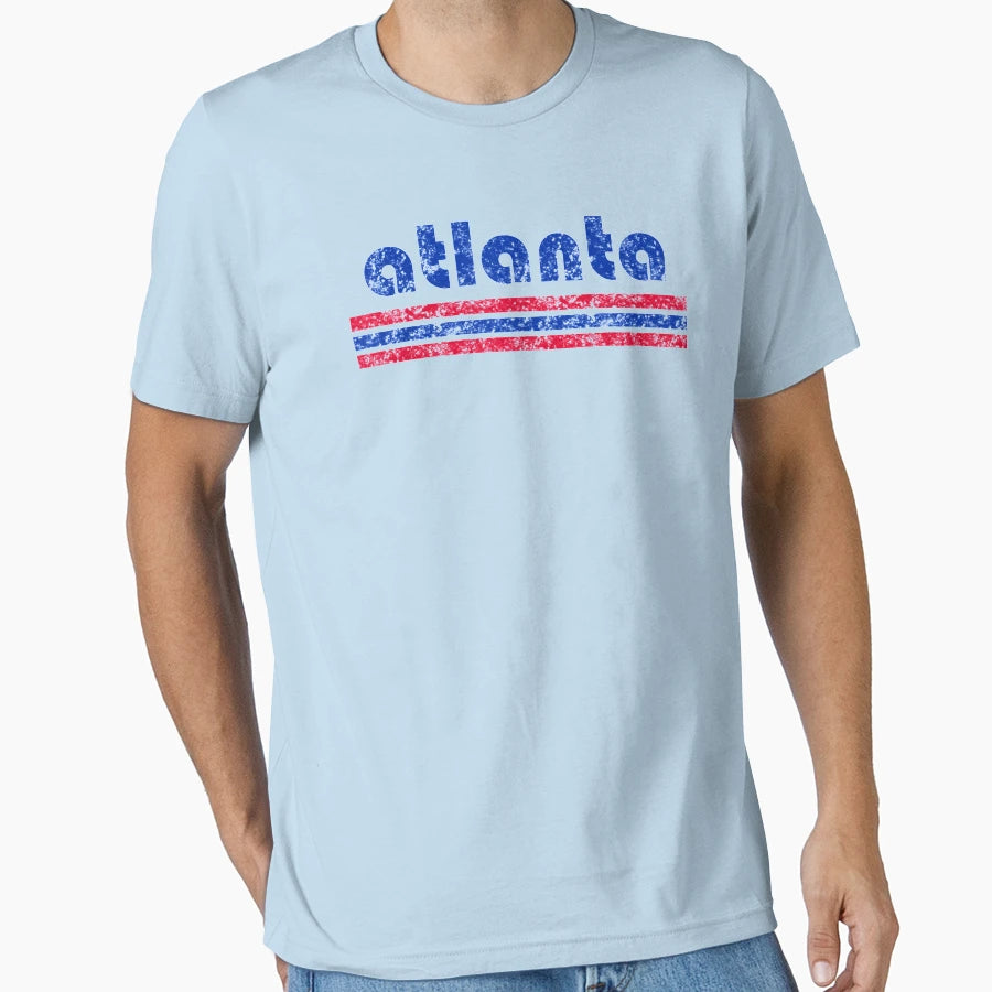 Atlanta Three Stripe Weathered T-Shirt - Fun Novelty Design Men Women - T-Shirt, Sweatshirt, Hoodie