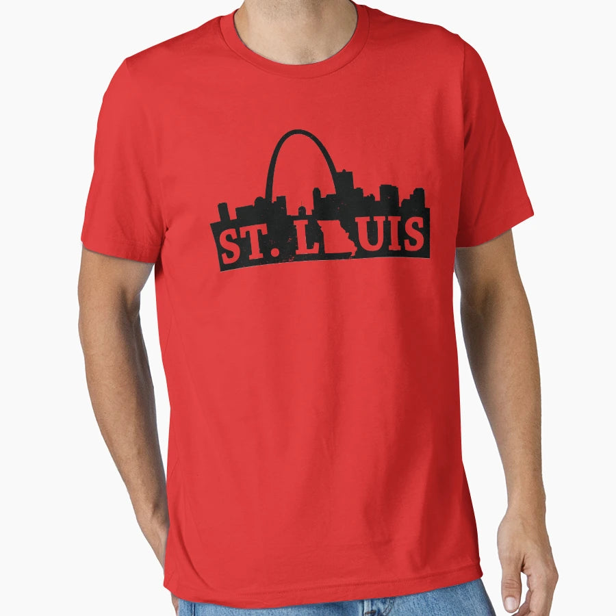 Distressed St Louis Skyline T-Shirt - Novelty Apparel Unisex - T-Shirt, Sweatshirt, Hoodie