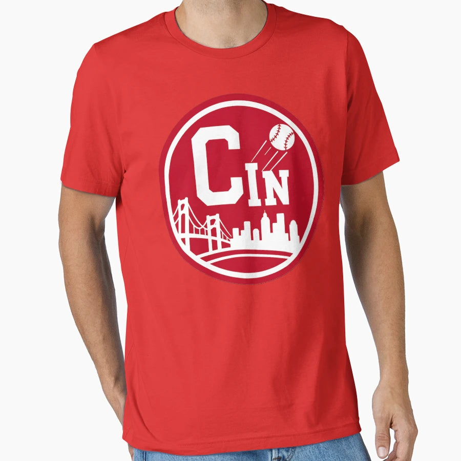 Cincinnati Baseball City Logo Hoodie - Casual Everyday Wear Men Women - T-Shirt, Sweatshirt, Hoodie
