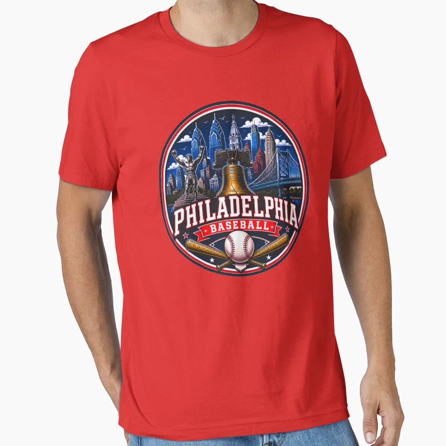 Philadelphia Baseball Logo Liberty Hoodie - Casual Everyday Wear Unisex - T-Shirt, Sweatshirt, Hoodie