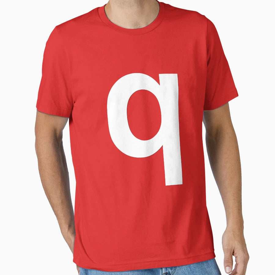 Q White T-Shirt - Unique Graphic Unisex - T-Shirt, Sweatshirt, Hoodie