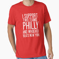 I Support Two Teams Philadelphia And T-Shirt - Graphic Print Unisex - T-Shirt, Sweatshirt, Hoodie