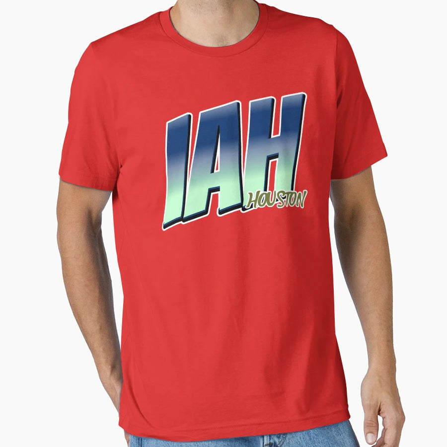 Iah Houston Iata Airport Code T-Shirt - Graphic Print Unisex - T-Shirt, Sweatshirt, Hoodie