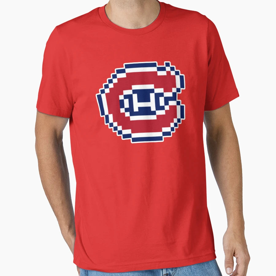 Montreal Hockey 8 Bit Video Games And T-Shirt - Custom Art Print for Adults - T-Shirt, Sweatshirt, Hoodie