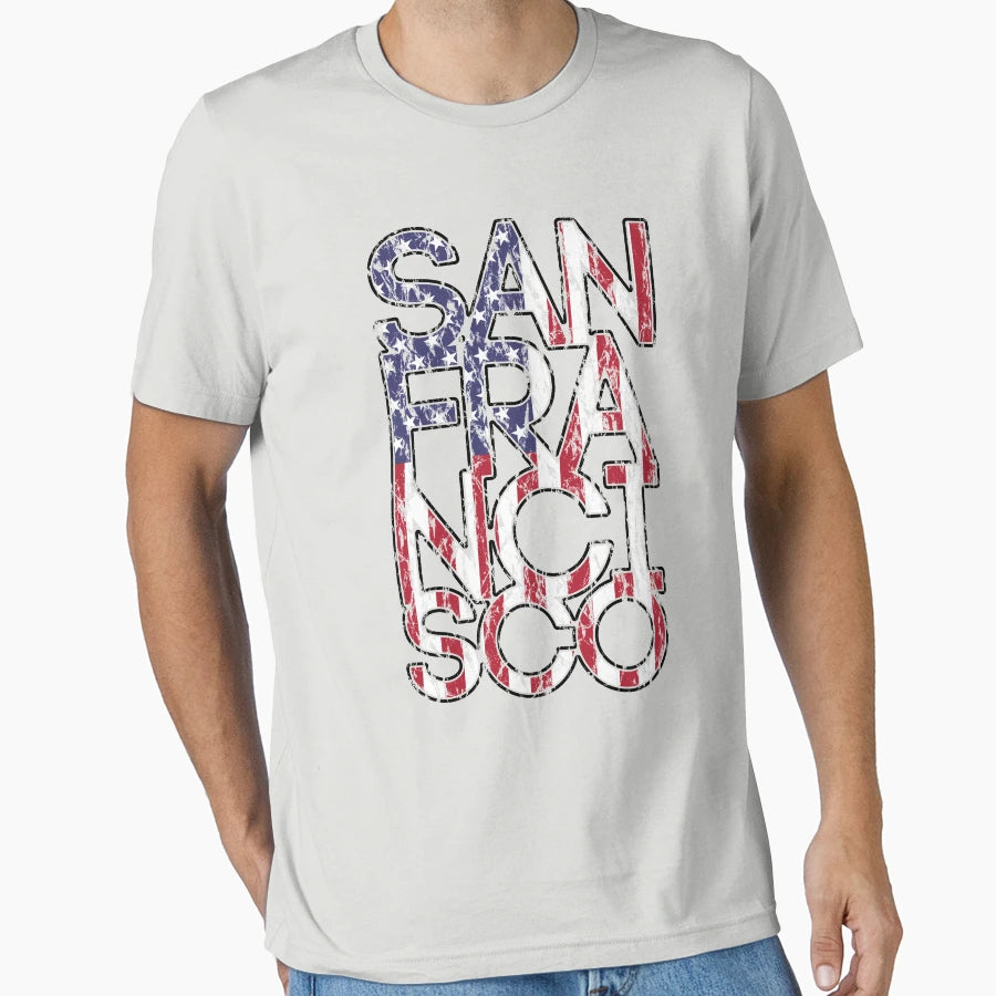 Us Flag City San Francisco T-Shirt - Graphic Print for Adults - T-Shirt, Sweatshirt, Hoodie