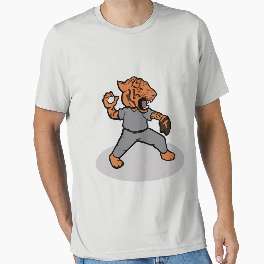 Tiger Throw Sport Baseball Stadium T-Shirt - Aesthetic Graphic for Adults - T-Shirt, Sweatshirt, Hoodie