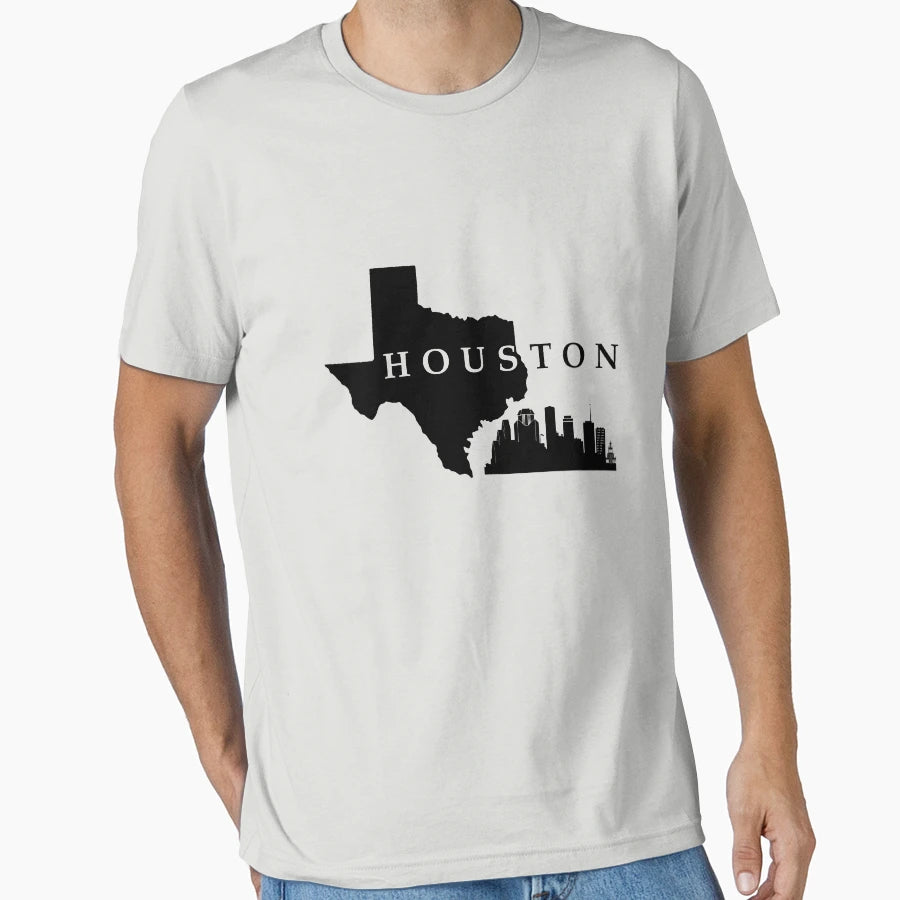 Houston Texas T-Shirt - Minimalist Print Men Women - T-Shirt, Sweatshirt, Hoodie