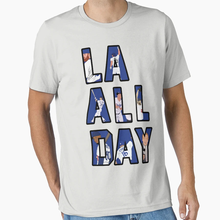 La All Day Los Angeles Baseball T-Shirt - Unique Graphic for Adults - T-Shirt, Sweatshirt, Hoodie