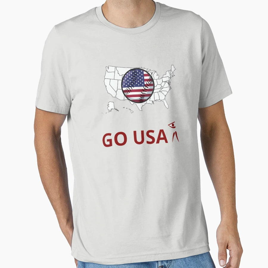Baseball Go Usa Cheer And Support T-Shirt - Novelty Apparel Unisex - T-Shirt, Sweatshirt, Hoodie