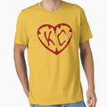 Kc Heart Football Red T-Shirt - Aesthetic Graphic for Adults - T-Shirt, Sweatshirt, Hoodie