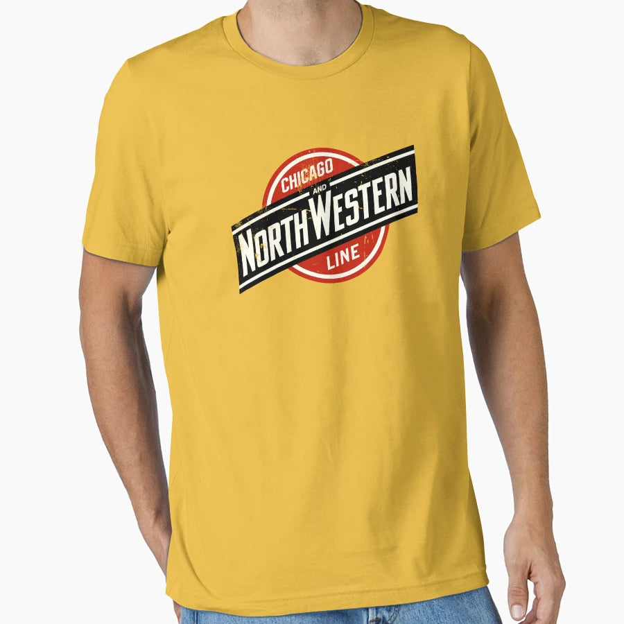 Chicago And North Western Line T-Shirt - Fun Novelty Design for Adults - T-Shirt, Sweatshirt, Hoodie