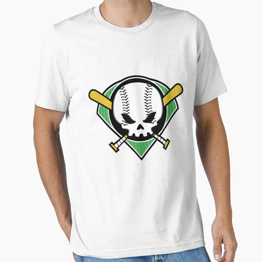 Skull Baseball T-Shirt - Novelty Apparel for Adults - T-Shirt, Sweatshirt, Hoodie