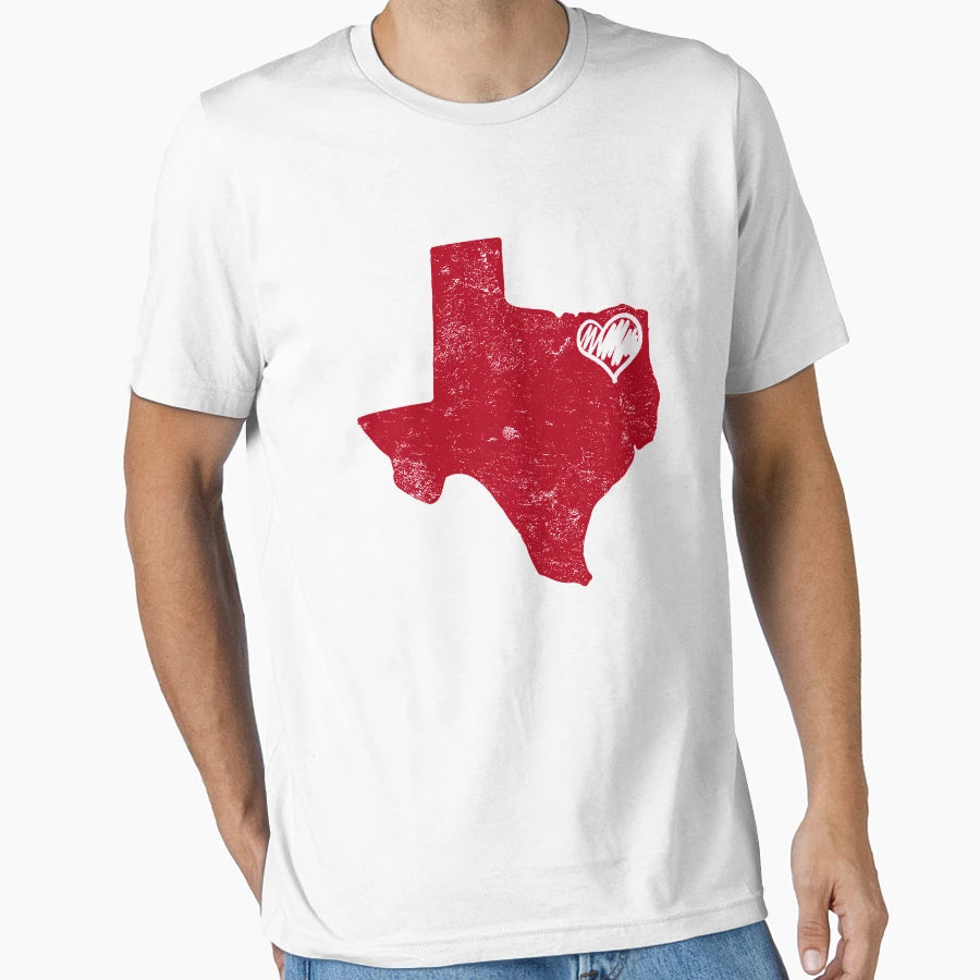 Texas Lovers State Heart Throwback T-Shirt - Aesthetic Graphic for Adults - T-Shirt, Sweatshirt, Hoodie