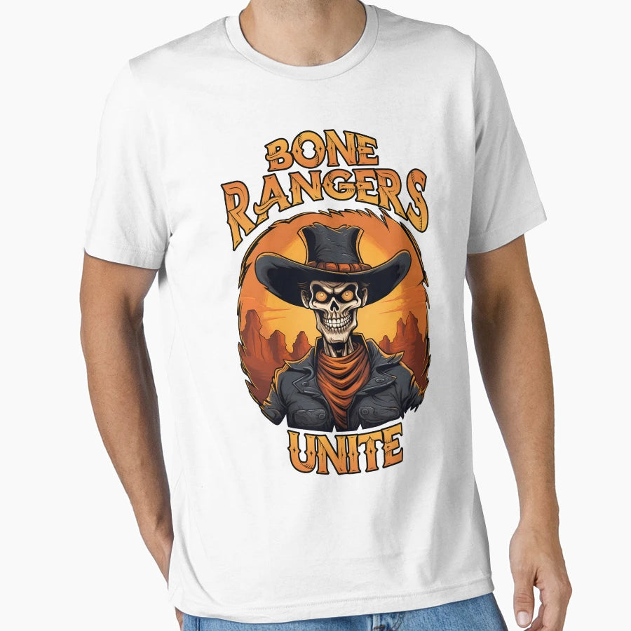 Western Halloween Skeleton Artwork Day T-Shirt - Graphic Print for Adults - T-Shirt, Sweatshirt, Hoodie