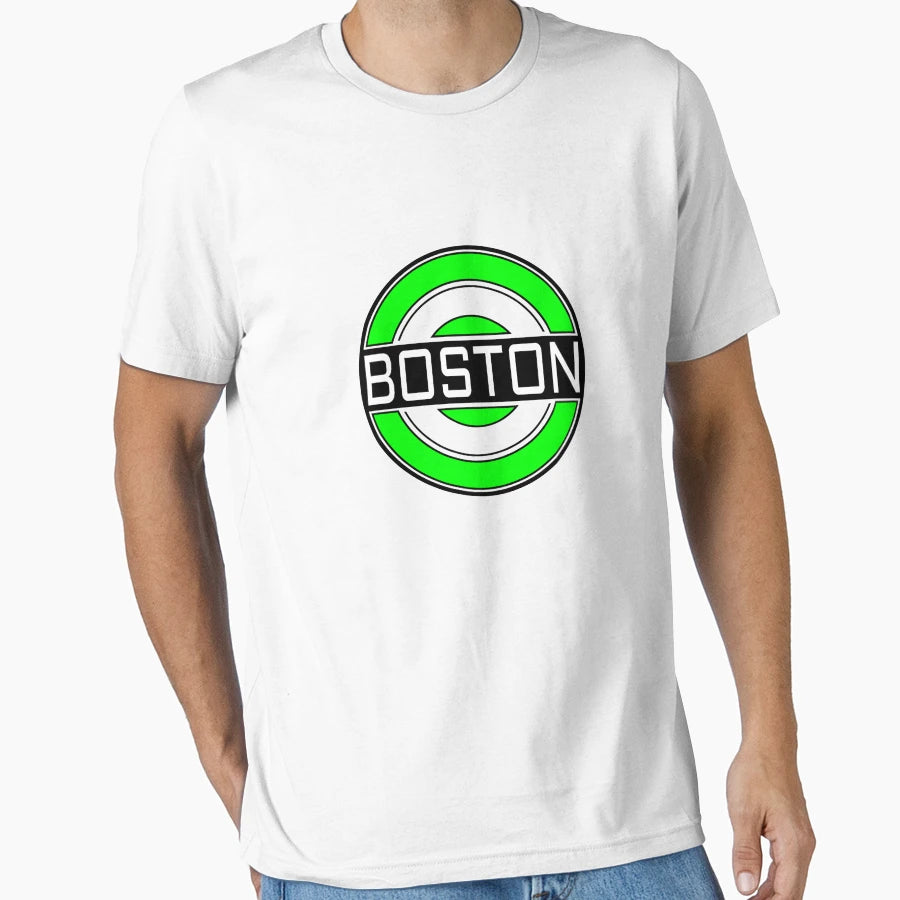 Logo Boston Green Black And White T-Shirt - Trendy Graphic for Adults - T-Shirt, Sweatshirt, Hoodie