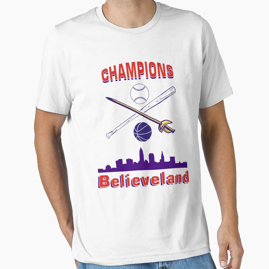 Believeland Champions Cleveland T-Shirt - Fun Novelty Design Men Women - T-Shirt, Sweatshirt, Hoodie