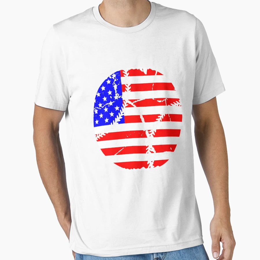 American Flag Baseball T-Shirt - Casual Everyday Wear for Adults - T-Shirt, Sweatshirt, Hoodie