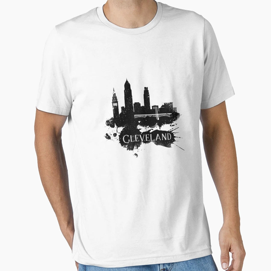 Cleveland Skyline Grunge T-Shirt - Casual Everyday Wear Unisex - T-Shirt, Sweatshirt, Hoodie