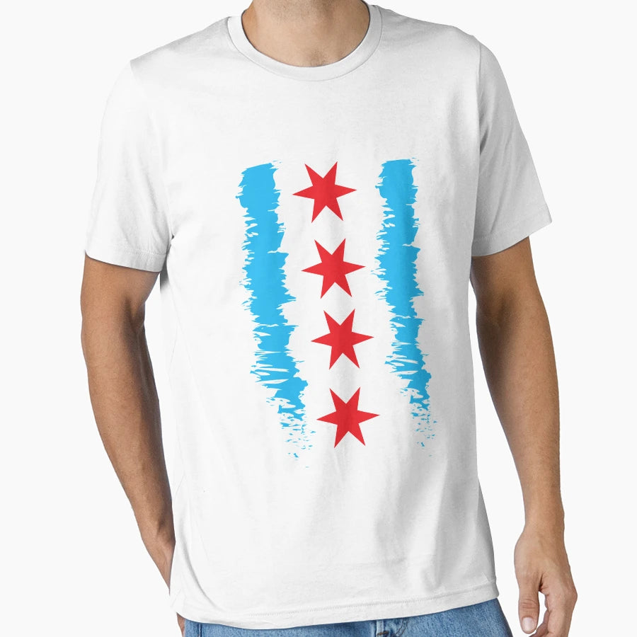 Chicago Flag T-Shirt - Novelty Apparel Unisex - T-Shirt, Sweatshirt, Hoodie