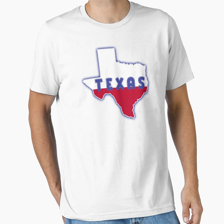 Texas State Logo Red White And Blue T-Shirt - Aesthetic Graphic for Adults - T-Shirt, Sweatshirt, Hoodie
