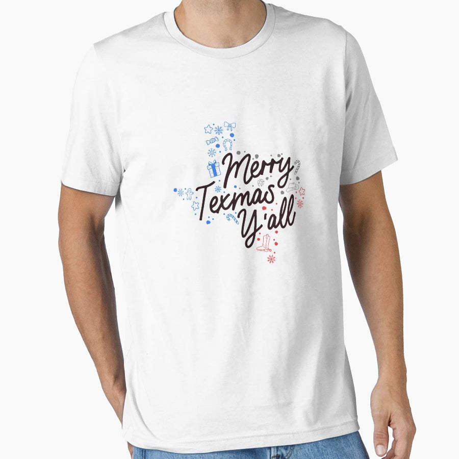 Merry Texmas Yall Country Holidays T-Shirt - Casual Everyday Wear Unisex - T-Shirt, Sweatshirt, Hoodie
