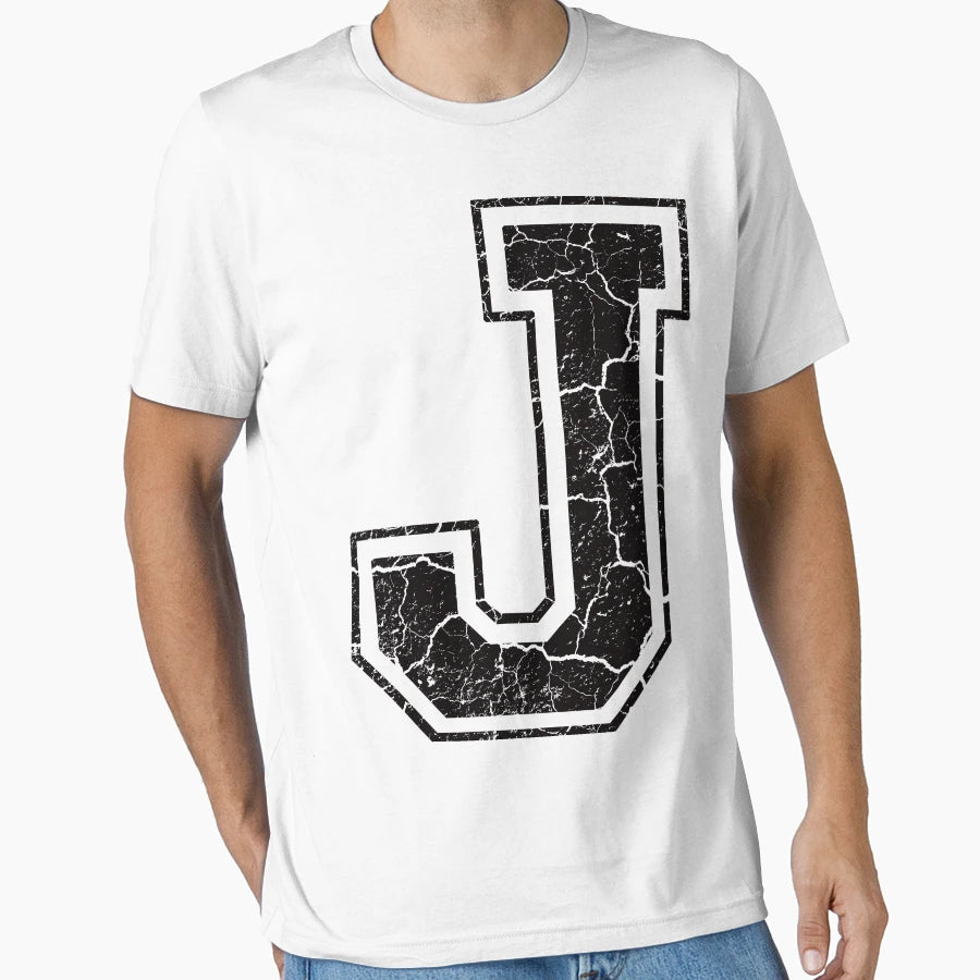 J Letter T-Shirt - Casual Everyday Wear Unisex - T-Shirt, Sweatshirt, Hoodie