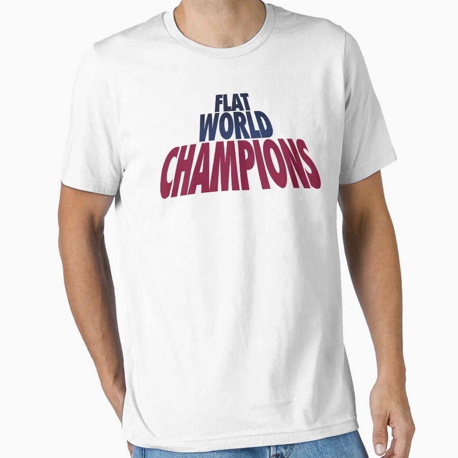 Flat World Champions Flat Blue Wine T-Shirt - Minimalist Print Men Women - T-Shirt, Sweatshirt, Hoodie